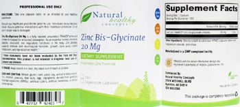 Natural Healthy Concepts Zinc Bis-Glycinate 20 mg - supplement