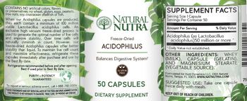 Natural Nutra Acidophilus - supplement