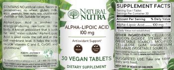 Natural Nutra Alpha-Lipoic Acid 100 mg - supplement