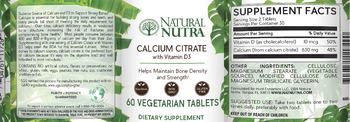 Natural Nutra Calcium Citrate with Vitamin D3 - supplement