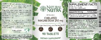 Natural Nutra Chelated Magnesium 250 mg - supplement