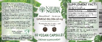 Natural Nutra Ginkgo Biloba 60 mg - supplement