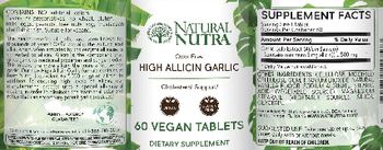 Natural Nutra High Allicin Garlic - supplement