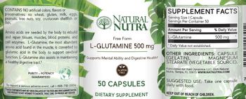 Natural Nutra L-Glutamine 500 mg - supplement