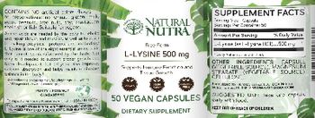 Natural Nutra L-Lysine 500 mg - supplement