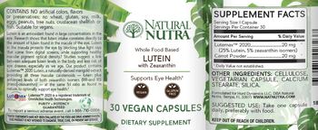 Natural Nutra Lutein with Zeaxanthin - supplement