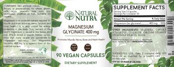Natural Nutra Magnesium Glycinate 400 mg - supplement