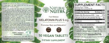 Natural Nutra Melatonin Plus 5 mg - supplement