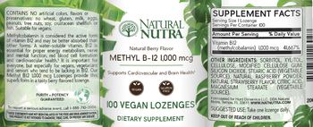 Natural Nutra Methyl B-12 1,000 mcg Natural Berry Flavor - supplement