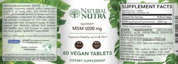 Natural Nutra MSM 1,000 mg - supplement