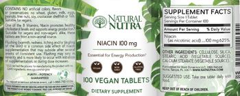 Natural Nutra Niacin 100 mg - supplement
