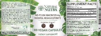 Natural Nutra No-Flush Niacin 525 mg Inositol Hexanicotinate - supplement