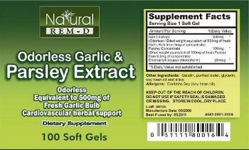 Natural Rem-D Odorless Garlic & Parsley Extract - supplement