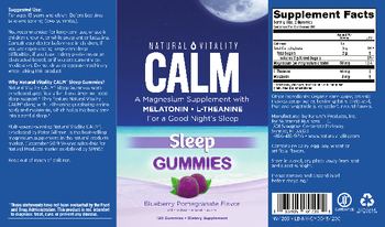Natural Vitality Calm Sleep Gummies Blueberry Pomegranate Flavor - supplement
