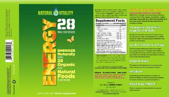 Natural Vitality Energy 28 Whole-Food Energizer - supplement
