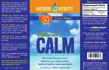 Natural Vitality Natural Calm Orange Flavor - supplement