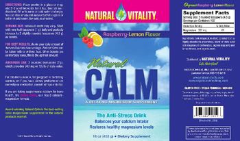 Natural Vitality Natural Calm Raspberry-Lemon Flavor - supplement