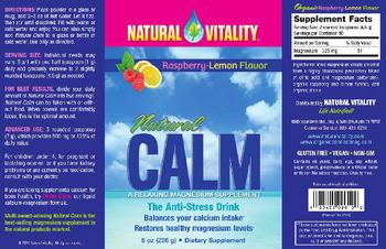 Natural Vitality Natural Calm Raspberry-Lemon Flavor - supplement