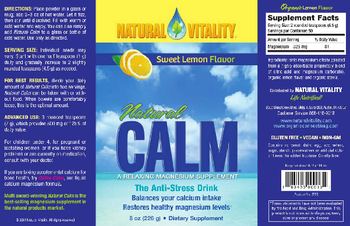 Natural Vitality Natural Calm Sweet Lemon Flavor - supplement