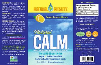 Natural Vitality Natural Calm Sweet Lemon Flavor - supplement