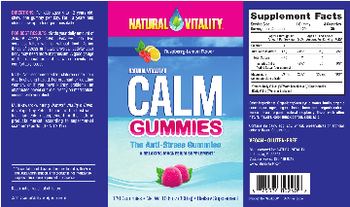 Natural Vitality Natural Vitality's Calm Gummies Raspberry-Lemon Flavor - supplement