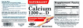 Naturalist Liquid Filled Calcium 1200 mg + D - supplement