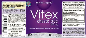 Naturally Inspired Vitex Chaste Tree 400 mg - vegetarian herbal supplement