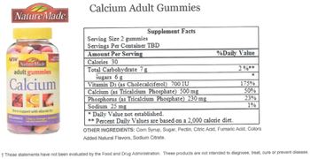 Nature Made Adult Gummies Calcium - supplement