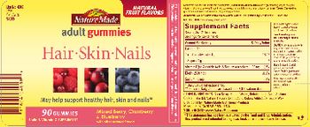 Nature Made Adult Gummies Hair-Skin-Nails - biotin vitamin c supplement