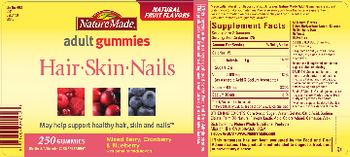 Nature Made Adult Gummies Hair-Skin-Nails - biotin vitamin c supplement