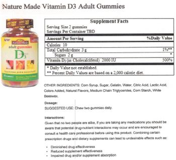 Nature Made Adult Gummies Vitamin D3 - supplement