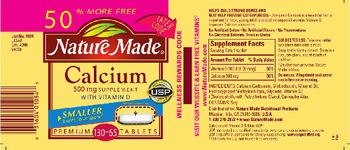 Nature Made Calcium 500 mg Supplement - 