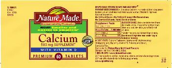 Nature Made Calcium 500 mg Supplement - 