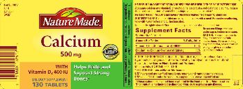 Nature Made Calcium 500 mg With Vitamin D3 400 IU - supplement