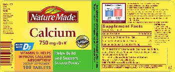 Nature Made Calcium 750 mg+D+K - supplement