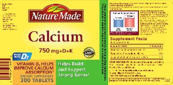 Nature Made Calcium 750 mg+D+K - supplement