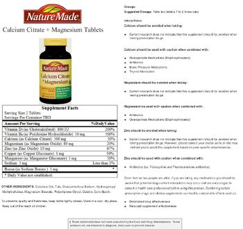 Nature Made Calcium Citrate + Magnesium - supplement