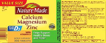 Nature Made Calcium Magnesium Zinc - supplement