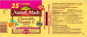 Nature Made Chewable Vitamin C 500 mg Supplement - 