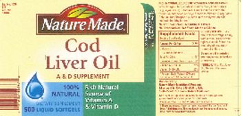 Nature Made Cod Liver Oil A & D Supplement - supplement