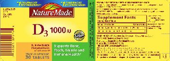 Nature Made D3 1000 IU - vitamin d supplement