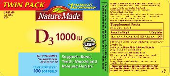 Nature Made D3 1000 IU - vitamin d supplement