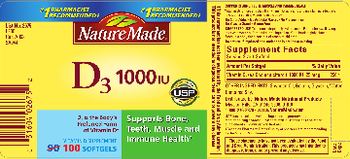 Nature Made D3 1000 IU - vitamin d supplement