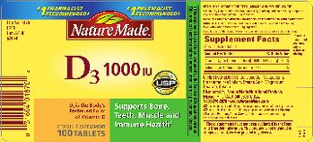 Nature Made D3 1000 IU - vitamin d supplement