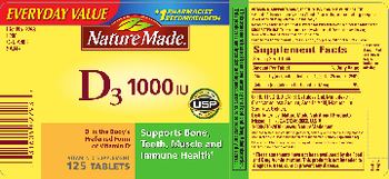 Nature Made D3 1000 IU - vitamin d supplement