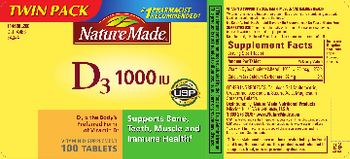 Nature Made D3 1000 IU - vitamin d supplement