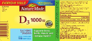 Nature Made D3 1000 IU - vitamin d supplement