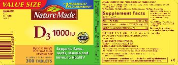Nature Made D3 1000 IU - vitamin d supplement
