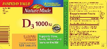 Nature Made D3 1000 IU - vitamin d supplement