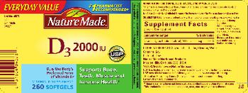 Nature Made D3 2000 IU - vitamin d supplement